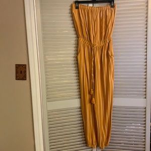 Yellow striped jumpsuit